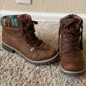 Brown women’s combat boots